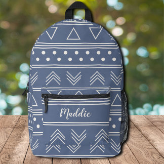 Sac À Dos Imprimé Mignonne Girly Blue Boudchiffon Nom du monogramme