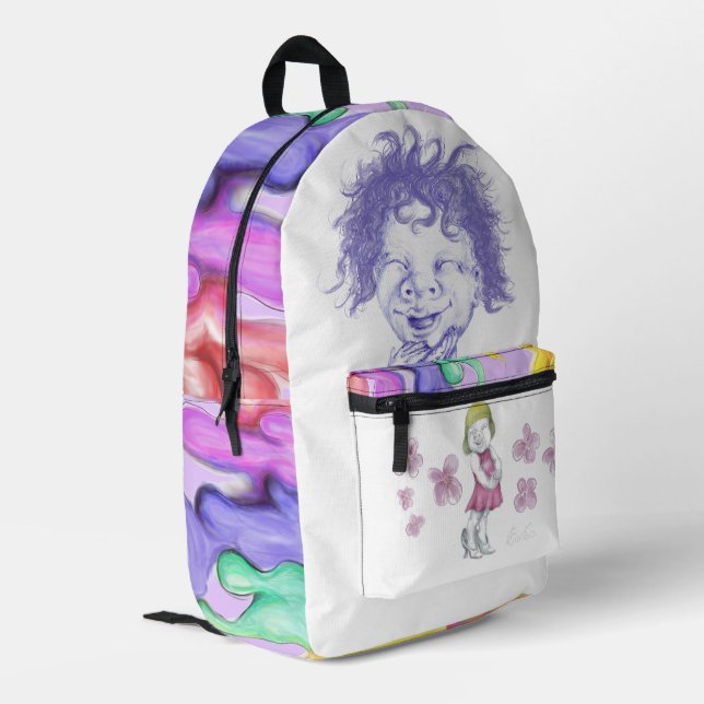 Sac À Dos Imprimé Mignons petits avec de la peinture qui coule (Coin arrière gauche)