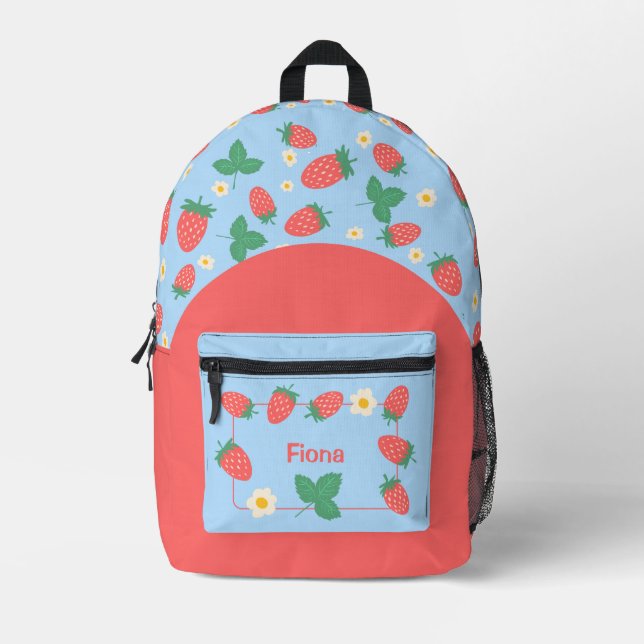 Sac À Dos Imprimé Mini Strawberry Blossom personnalisable (Recto)