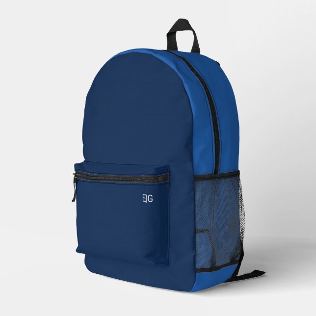 Sac À Dos Imprimé Minimalist Blue Monogram (Coin arrière droit)
