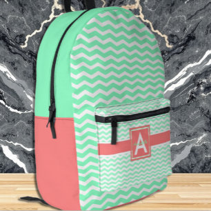 Sac À Dos Imprimé Mint Coral Chevron