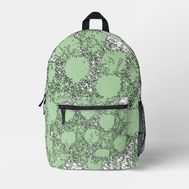 Sac À Dos Imprimé Misty Shamrocks Backpack – Chic & Artistic Green (Recto)