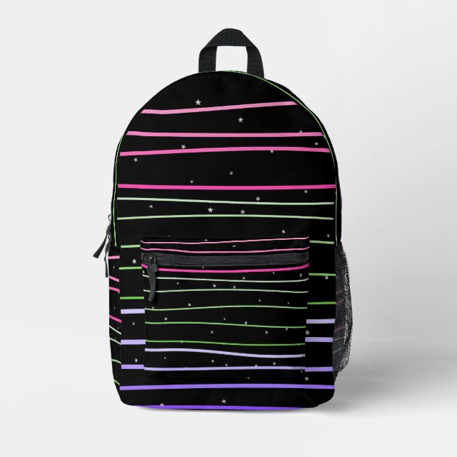 Sac À Dos Imprimé Mochila con estrellas con líneas onduladas (Recto)