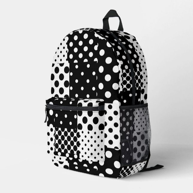 Sac À Dos Imprimé Mode noir blanc à pois Style Design  (Créateur téléchargé)