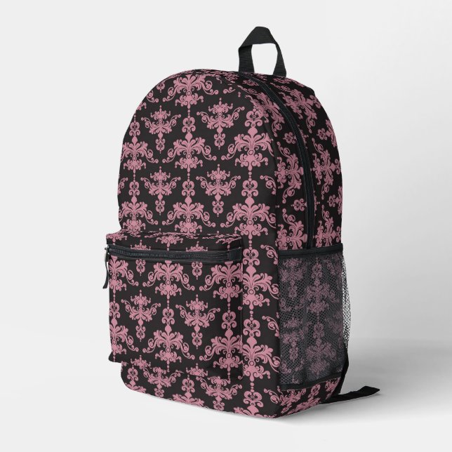 Sac À Dos Imprimé Modèle de Damas 5 (Coin arrière droit)
