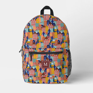 Sac À Dos Imprimé Modèle de maisons de ville de quartier