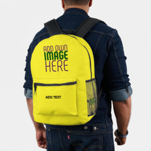 SAC À DOS IMPRIMÉ MODELE DE TEXTE D'IMAGE JAUNE BRILLANT ÉDITABLE MO