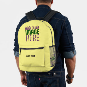 SAC À DOS IMPRIMÉ MODELE DE TEXTE D'IMAGE JAUNE PASTEL ÉDITABLE MODE