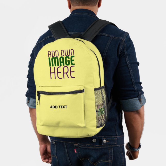 SAC À DOS IMPRIMÉ MODELE DE TEXTE D'IMAGE JAUNE PASTEL ÉDITABLE MODE (Insitu (Modèle))