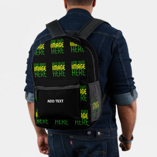 SAC À DOS IMPRIMÉ MODÈLE DE TEXTE D'IMAGE NOIRE SIMPLE ET MODERNE
