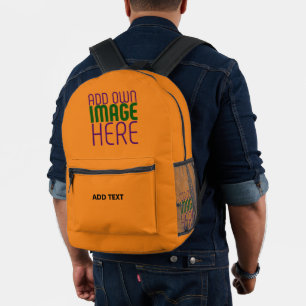 SAC À DOS IMPRIMÉ MODELE DE TEXTE D'IMAGE ORANGE FONCÉ ÉDITABLE MODE