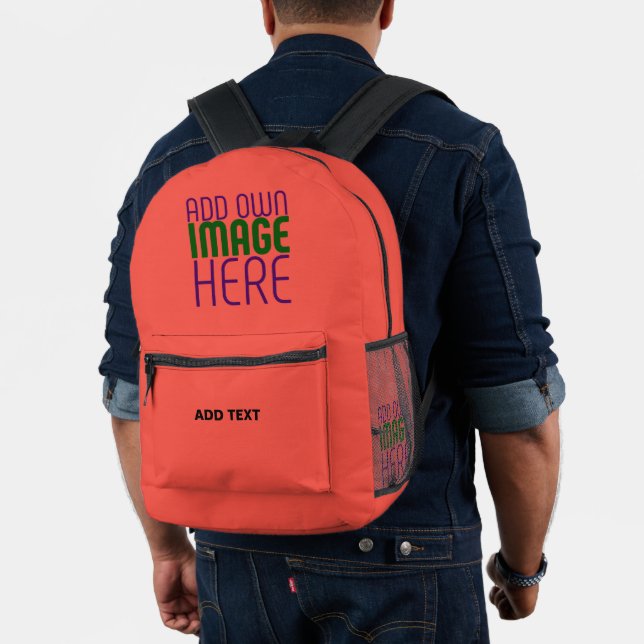 SAC À DOS IMPRIMÉ MODELE DE TEXTE D'IMAGE ROUGE OU ORANGE ÉDITABLE M (Insitu (Modèle))
