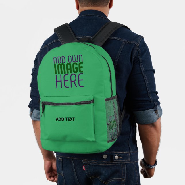 SAC À DOS IMPRIMÉ MODELE DE TEXTE D'IMAGE VERT ÉMERAUDE ÉDITABLE MOD (Insitu (Modèle))