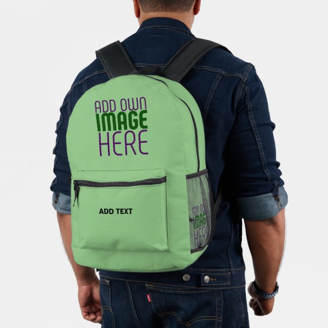 SAC À DOS IMPRIMÉ MODELE DE TEXTE D'IMAGE VERT MENTHE ÉDITABLE MODER (Insitu (Modèle))