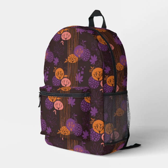 Sac À Dos Imprimé Modèle floral (Coin arrière droit)