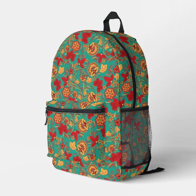 Sac À Dos Imprimé Modèle floral (Coin arrière droit)