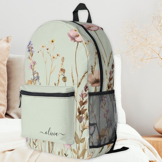 Sac À Dos Imprimé Modèle floral chic Modèle personnalisé Nom du scri (Créateur téléchargé)