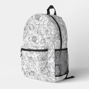 Sac À Dos Imprimé Modèle floral de pivoine vintage