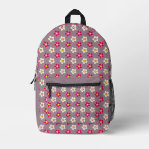 Sac À Dos Imprimé Modèle floral de pourpre et de fleurs blanches sur
