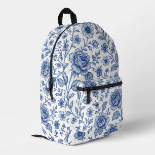 Sac À Dos Imprimé Modèle Floral Royal Bleu Rose