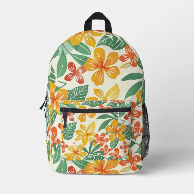 Sac À Dos Imprimé Modèle floral tropical vibre (Recto)