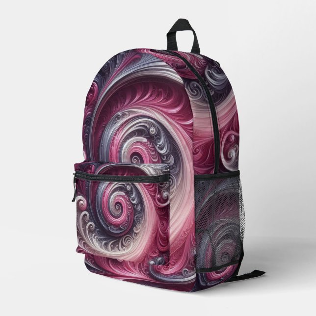 Sac À Dos Imprimé Moderne Abstrait simple torse rose et violet (Coin arrière droit)