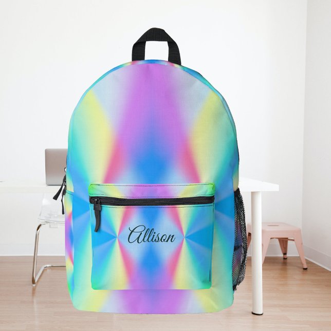 Sac À Dos Imprimé Moderne couleurs arc-en-ciel pastel iridescent (Créateur téléchargé)