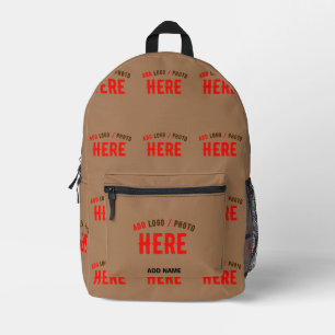 SAC À DOS IMPRIMÉ MODERNE ET MODERNE PERSONNALISABLE BROWN VÉRIFIÉ
