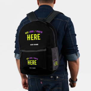 SAC À DOS IMPRIMÉ MODERNE ET MODERNE PERSONNALISABLE NOIR VÉRIFIÉ