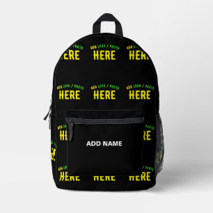 SAC À DOS IMPRIMÉ MODERNE ET MODERNE PERSONNALISABLE NOIR VÉRIFIÉ