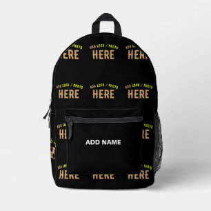 SAC À DOS IMPRIMÉ MODERNE ET MODERNE PERSONNALISABLE NOIR VÉRIFIÉ