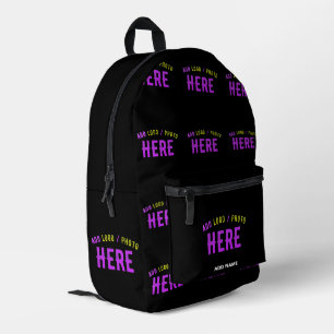 SAC À DOS IMPRIMÉ MODERNE ET MODERNE PERSONNALISABLE NOIR VÉRIFIÉ