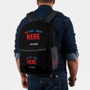SAC À DOS IMPRIMÉ MODERNE ET MODERNE PERSONNALISABLE NOIR VÉRIFIÉ