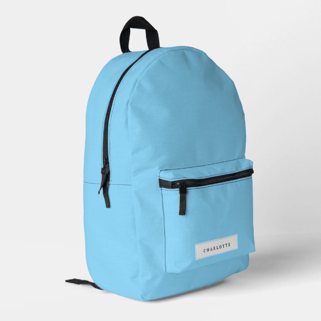 Sac À Dos Imprimé Moderne Mini Bleu clair Couleur Solide Nom personn (Coin arrière gauche)