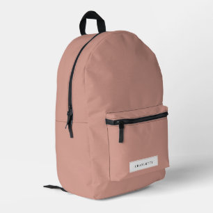 Sac À Dos Imprimé Moderne Minimal Dusty Rose Solide couleur Nom pers