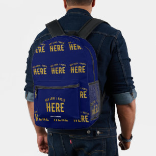 SAC À DOS IMPRIMÉ MODERNE MODERNE ET MODERNE MARINE BLEUE VÉRIFIÉE M