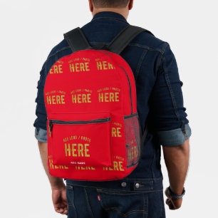 SAC À DOS IMPRIMÉ MODERNE MODERNE PERSONNALISABLE ROUGE VÉRIFIÉ