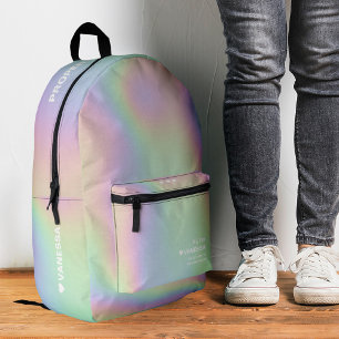 Sac À Dos Imprimé Moderne Pastel Holographique Stylé