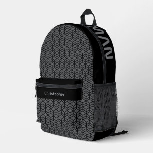Sac À Dos Imprimé Moderne Répéter Motif gris noir