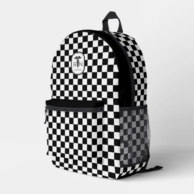 Sac À Dos Imprimé Moderne RN Infirmière inscrite Diplôme personnalis (Coin arrière droit)