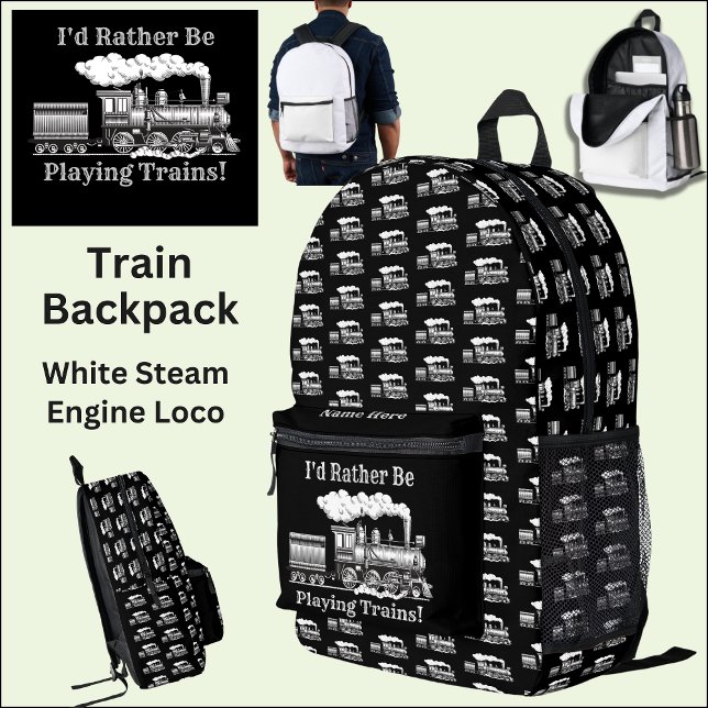 Sac À Dos Imprimé Modifier le texte Je préfère jouer Trains Railroad (Créateur téléchargé)
