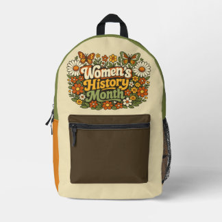 Sac À Dos Imprimé Mois de l'Histoire des Femmes Rétro Floral Groovy