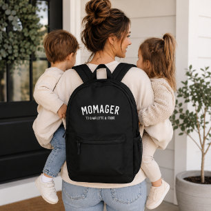 Sac À Dos Imprimé Momager Modern Mom Manager Noms des enfants