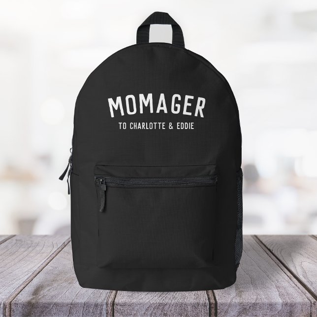 Sac À Dos Imprimé Momager | Modern Mom Manager Noms des enfants (Créateur téléchargé)