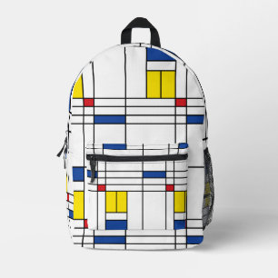Sac À Dos Imprimé Mondrian II Design d'Art Moderne Minimaliste De St