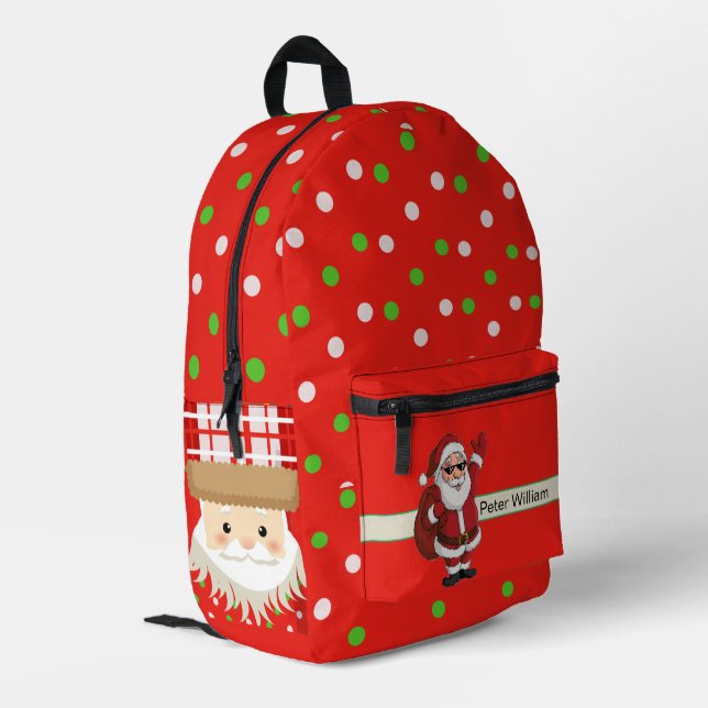 Sac À Dos Imprimé Monogram Cute Père Noël Celebration School (Coin arrière gauche)