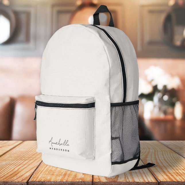 Sac À Dos Imprimé Monogram neutre | Minimalist stylish (Créateur téléchargé)