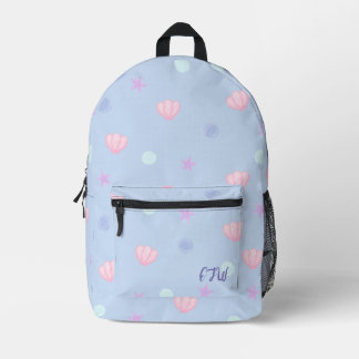 Sac À Dos Imprimé Monogram Pastel Coquillages et perles en Périwinkl