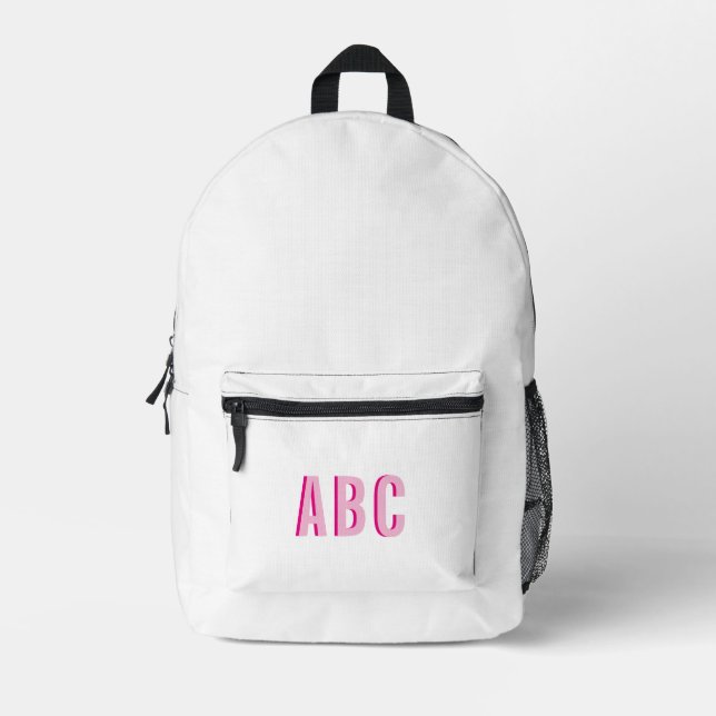 Sac À Dos Imprimé Monogramme à 3 lettres Bold Sport rose chaud (Recto)