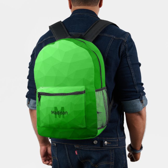 Sac À Dos Imprimé Monogramme à motif de maille géométrique vert clai (Insitu (Modèle))